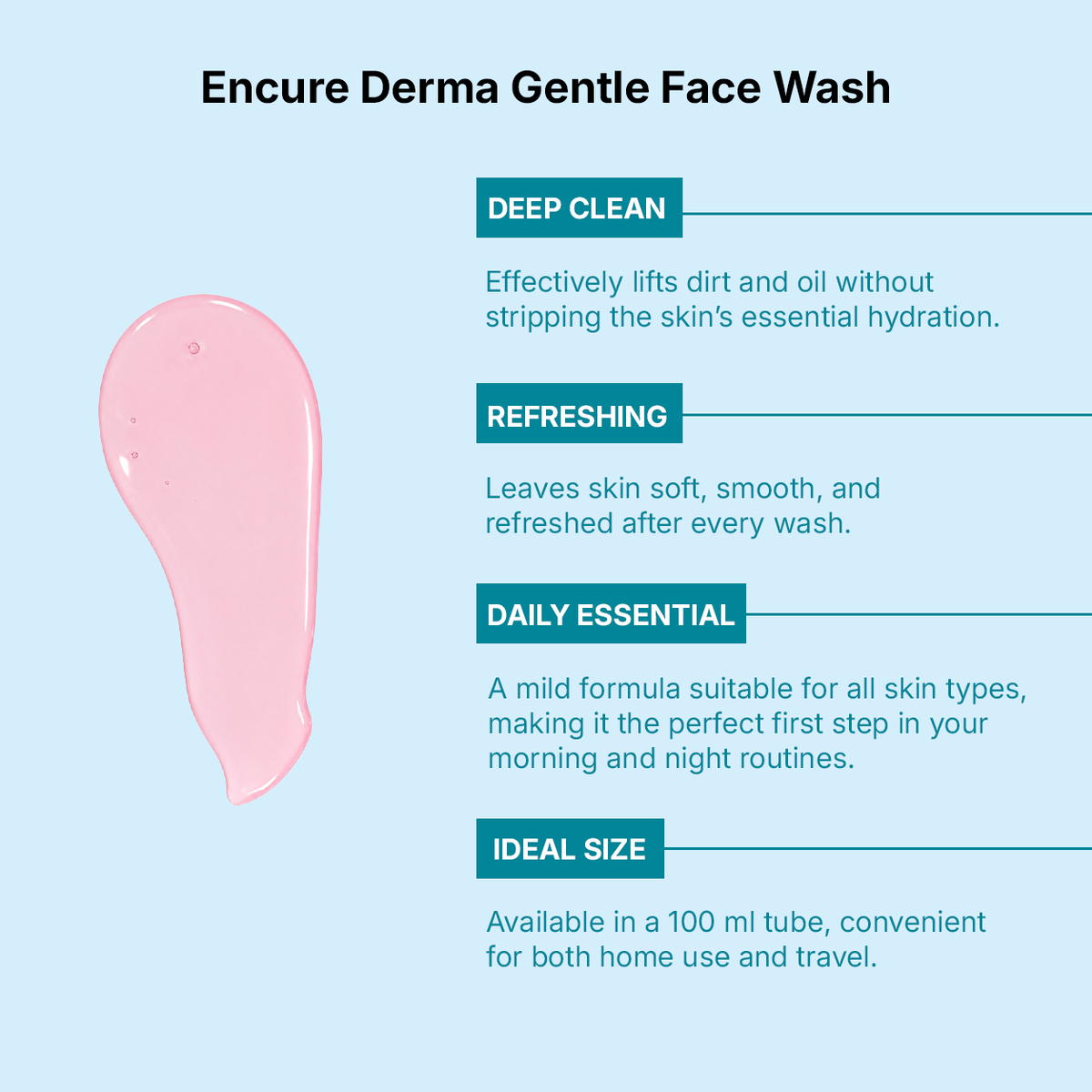 Encure Derma Face Wash (100ml)